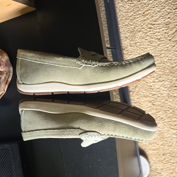 Hotter Drift Suede Light Green Loafers - Picture 10 of 12